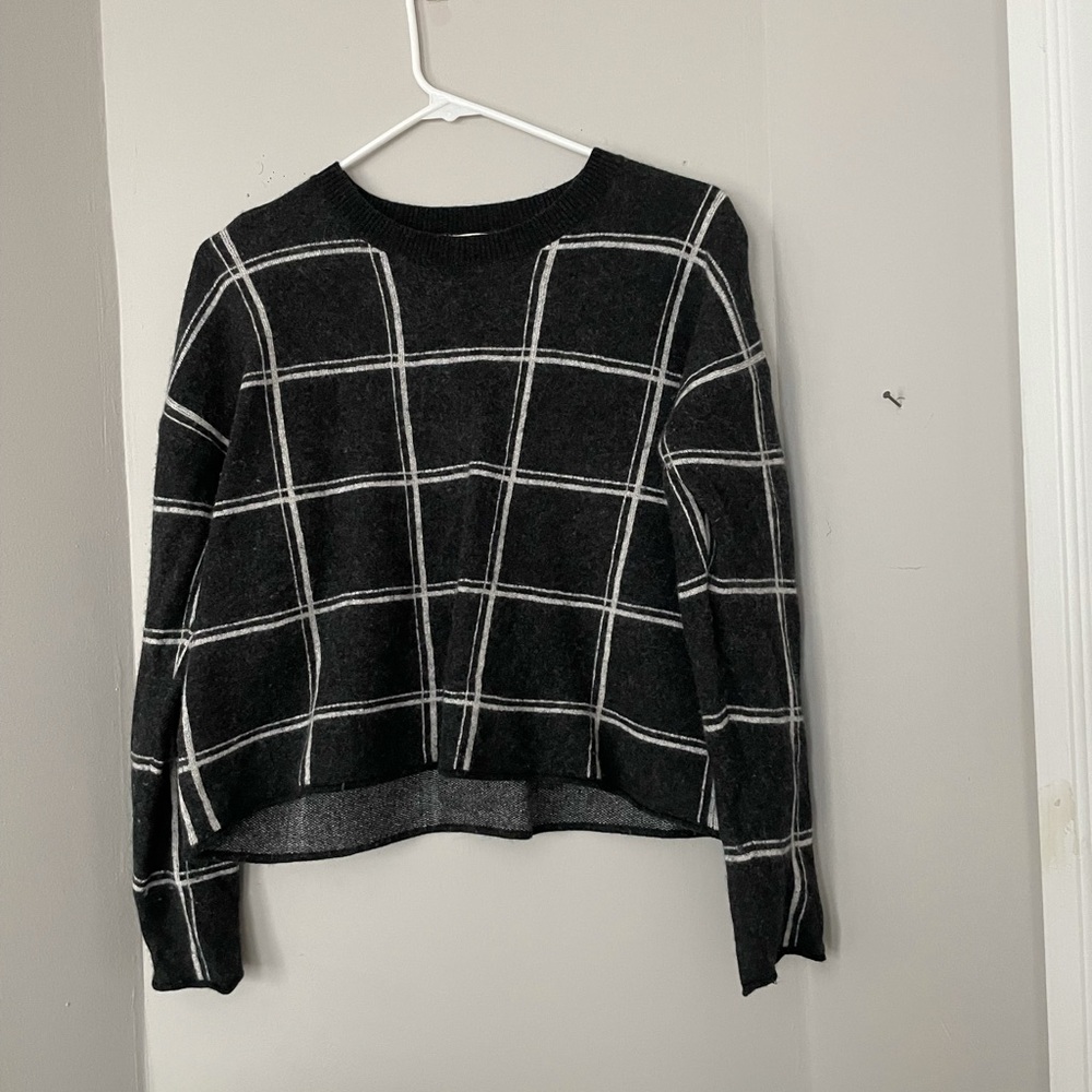 madewell double windowpane sweater